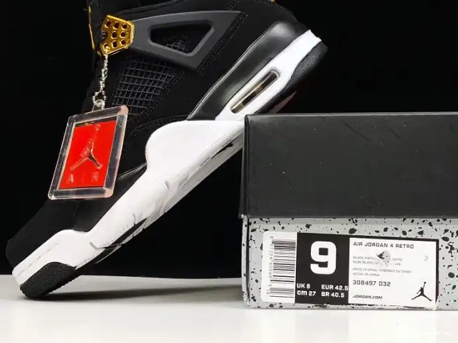 Gold-White Air Royalty 4 Jordan 308497-032 Metallic Black 0504